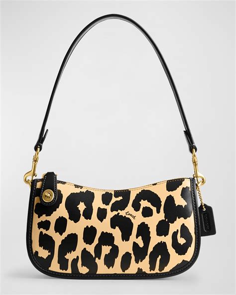 coach willow leopard print tote bag